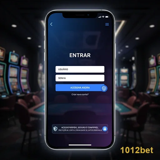 Tela de login do aplicativo 1012bet para jogos VIP.