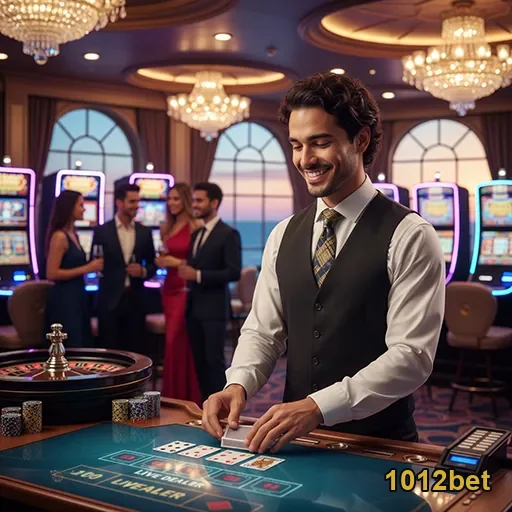 Jogador no cassino móvel 1012bet interagindo com a mesa.