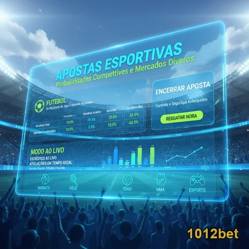 Tela do aplicativo 1012bet com opções de apostas esportivas.