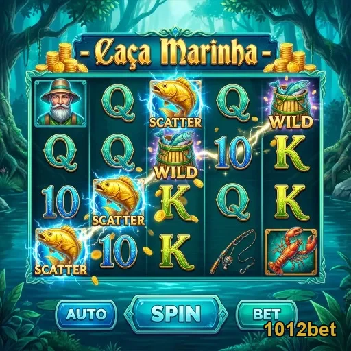 Tela do aplicativo 1012bet com o jogo 'Caça Marinha' em destaque.