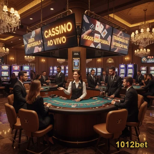 Jogadores interagem em ambiente de cassino 1012bet ao vivo.