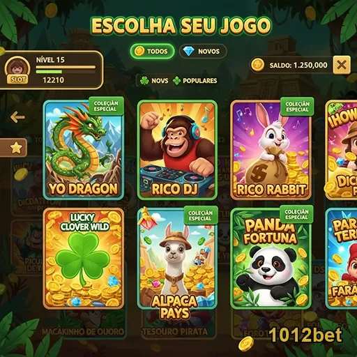 Tela do app 1012bet mostrando opções de jogos VIP.