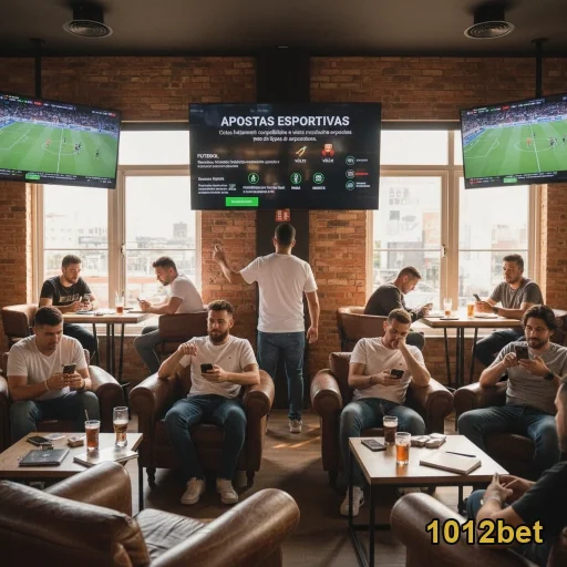 Jogadores se divertem em ambiente VIP da 1012bet com telas grandes.