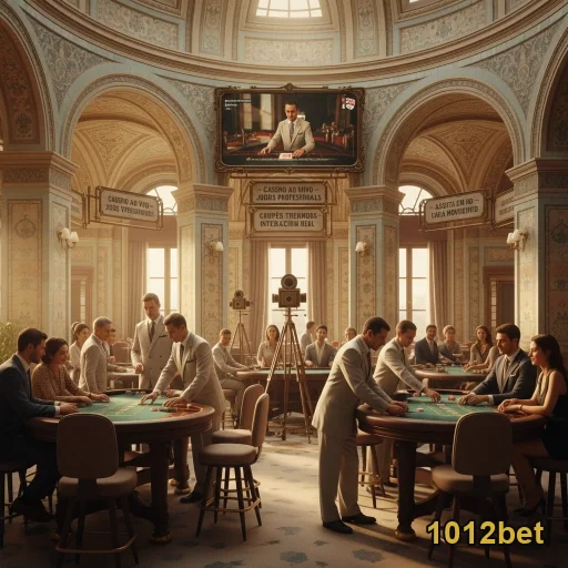 Ambiente de cassino da 1012bet com mesas de jogos móveis.
