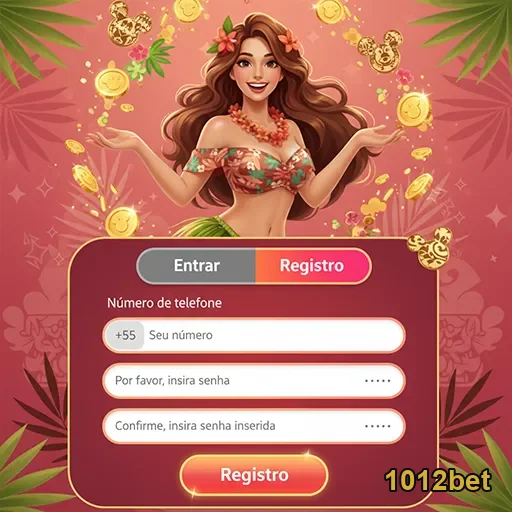 Tela de registro da 1012bet com interface atraente.
