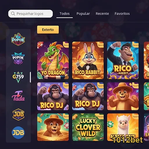 Tela da plataforma 1012bet mostrando jogos de cassino online.