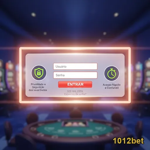 Tela de login da 1012bet com foco na segurança dos dados.